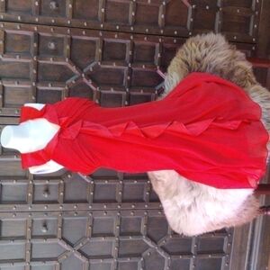 Holiday classic hot red dress SZ 14 - open back, ruffles, super sexy PARTY dress
